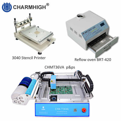PCB Assembly Line Stencil Printer 3040 , CHMT36VA Smt Machine , BRT-420 Reflow Oven