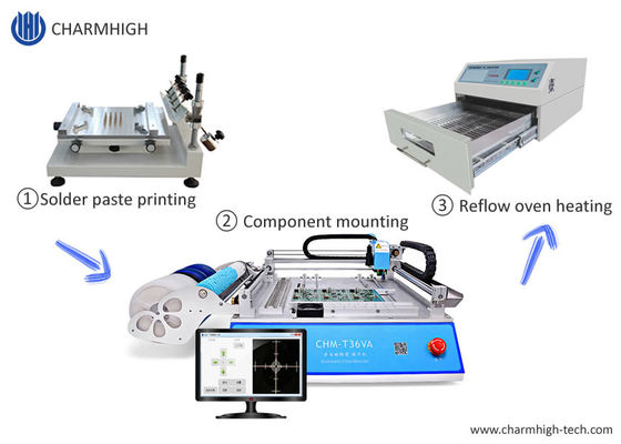 Hot SMT Production Line CHMT36VA + 3040 Stencil Printer + Reflow Oven T962A