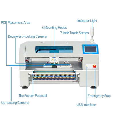 4 Heads 30 Feeders CHMT530P4 Chip Mounter with Yamaha Feeder SMD Pick and Place Machine