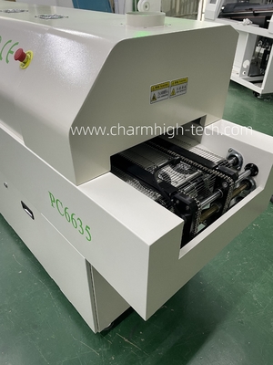 CHM-PC6635 Rail + PC Control Lead-free Reflow Oven 2200*350mm 6 temp Zones Soldering Machine