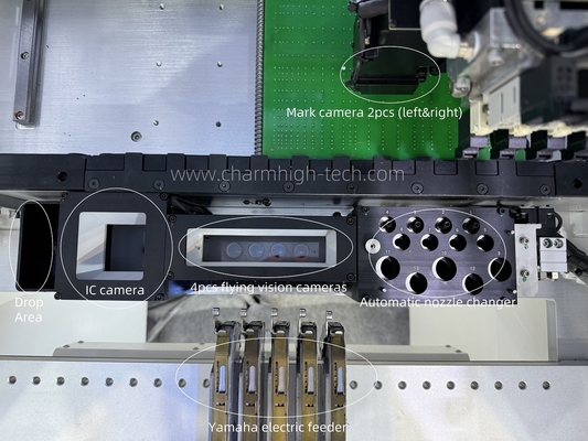 High Accuracy Industrial 4 heads Pick Place Machine with Auto Changer, Support 0201 BGA
