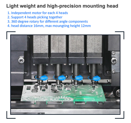 Genius 4 Heads Desktop SMT Pick Place Machine CHM-650 With 50 Feeders