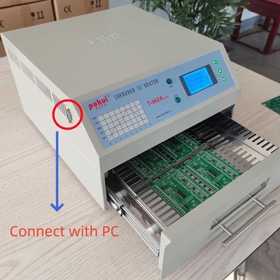 Mini Reflow Oven 300*320mm 1500w T962A with Exhaust IC Heater Infrared Welding Station