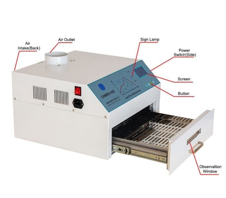 Small PCB Assembly Line Stencil Printer 3040 , CHMT36VA Smt Machine , 420 Reflow Oven